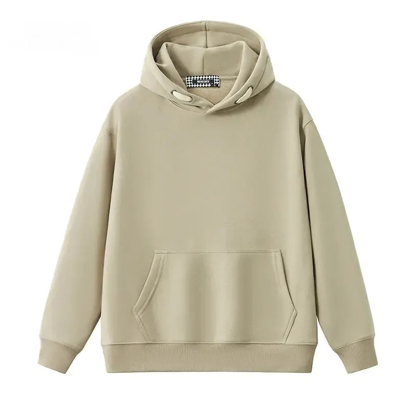 Trendy Preppy Style Solid Colour Pullover Hoodie