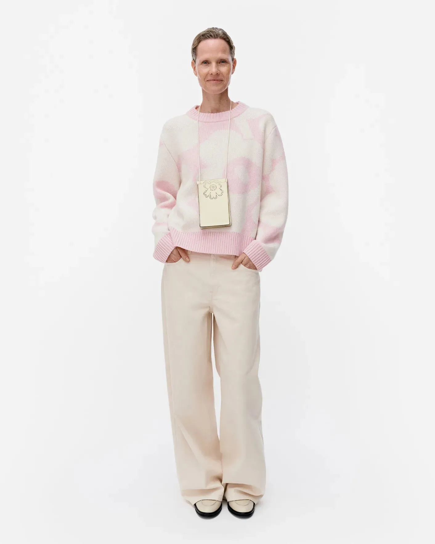 Virtaus Unikko Wool Sweater | Pink / Off White