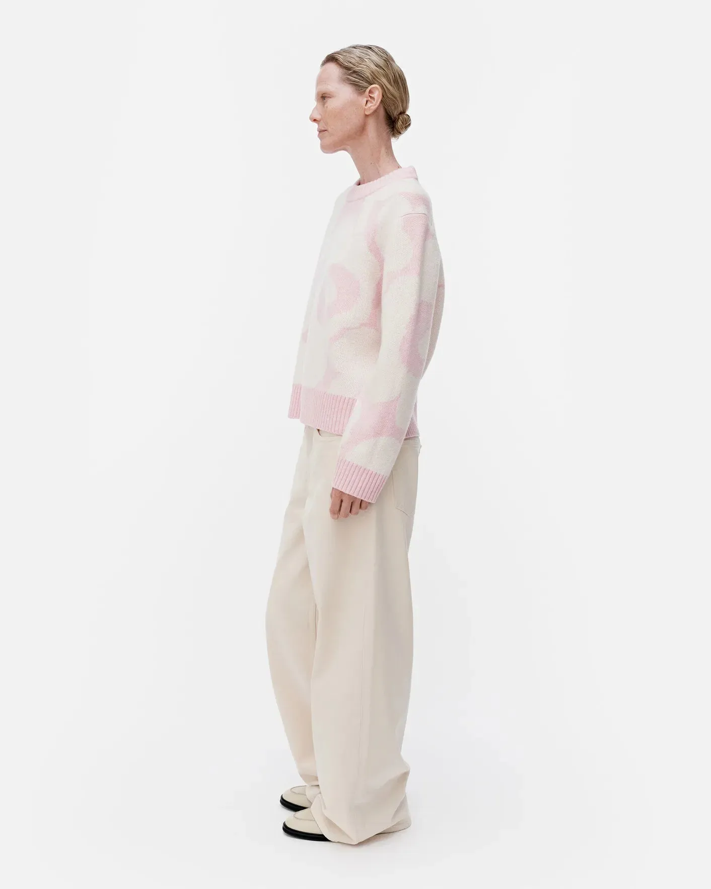 Virtaus Unikko Wool Sweater | Pink / Off White